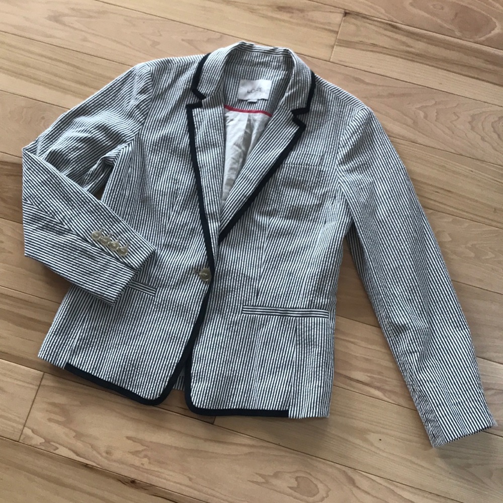 Ann Taylor LOFT Blazer 0/XS black & white striped